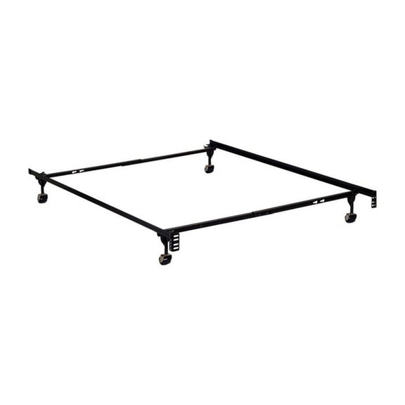 Bowery Hill Modern Metal Adjustable Twin/Full Bed Frame in Black