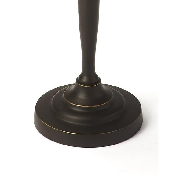 Bowery Hill Modern Metal End Table in Brown Finish and Golden Accents