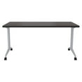 thumbnail image 1 of Bowery Hill Modern Metal T-Leg Table Desk in Arctic Silver/Weathered Charcoal, 1 of 5