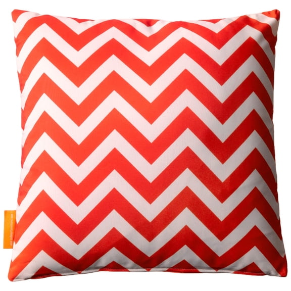 Bowery Hill Modern Polyester Fabric Outdoor Patio Single Pillow in Chevron