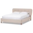 thumbnail image 1 of Bowery Hill Modern Queen Platform Bed in Neutral Beige Linen, 1 of 6