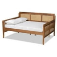 thumbnail image 1 of Bowery Hill Synthetic Rattan Walnut Daybed Rectangular Woven Detailing 78.3" Unassembled, 1 of 8