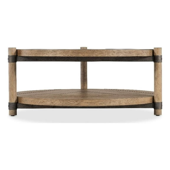 Bowery Hill Modern Round Cocktail Table in Light Natural Wood