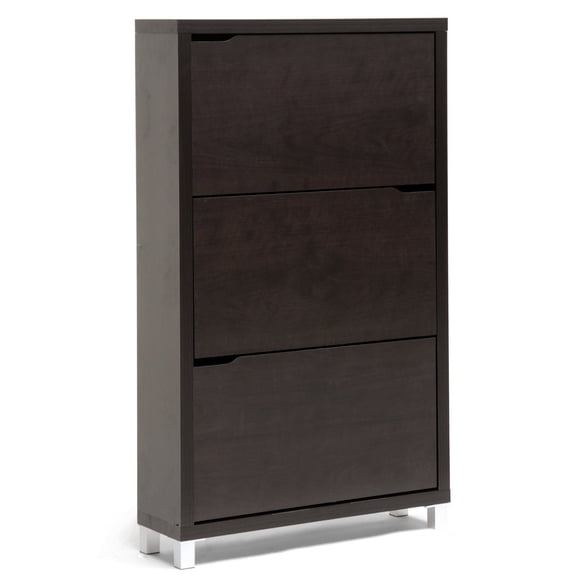 Bowery Hill Modern Shoe Cabinet in Dark Brown