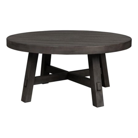 Bowery Hill Modern Splay Leg Round Cocktail Table in Brown