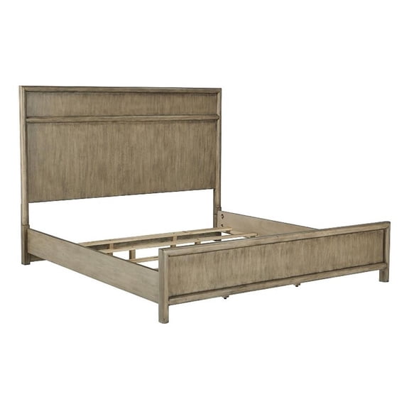 Bowery Hill Modern Transitional Wood Queen Panel Bed in Nutmeg