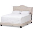 thumbnail image 1 of Bowery Hill Modern Tufted King Low Profile Bed in Light Beige, 1 of 7