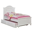 thumbnail image 1 of Bowery Hill Modern Twin Bed with Faux Leather Headboard in White, 1 of 5