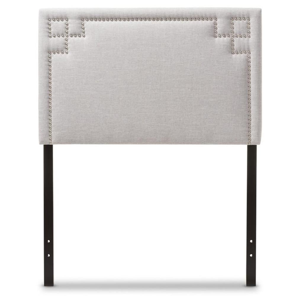 Bowery Hill Modern Upholstered Twin Headboard in Grayish Beige