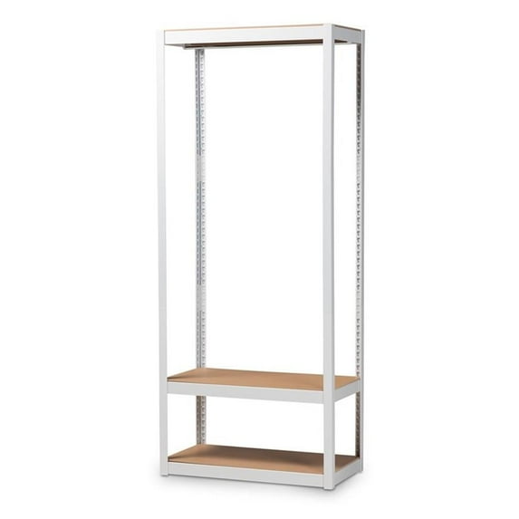 Bowery Hill Modern White Finished 3-Shelf Free-Standing Closet Storage Organizer