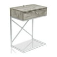 thumbnail image 1 of Bowery Hill Modern Wood 1-Drawer End Table in Light Gray Finish, 1 of 4