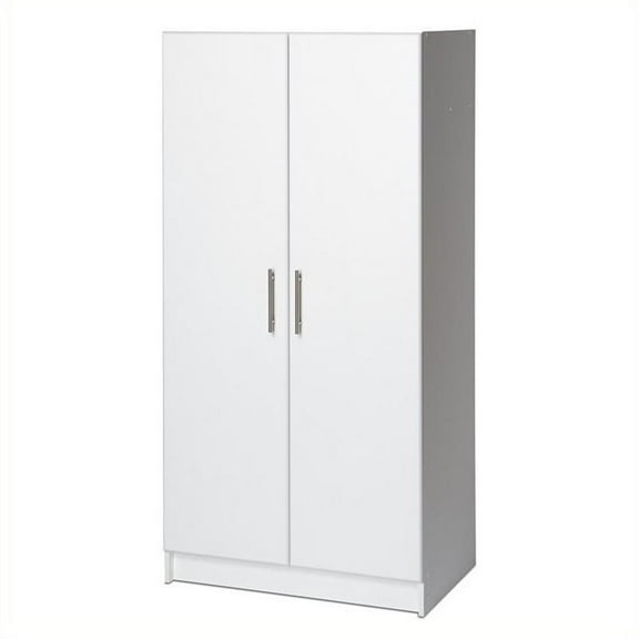 Bowery Hill Modern Wood 32" Wardrobe Armoire in White Finish