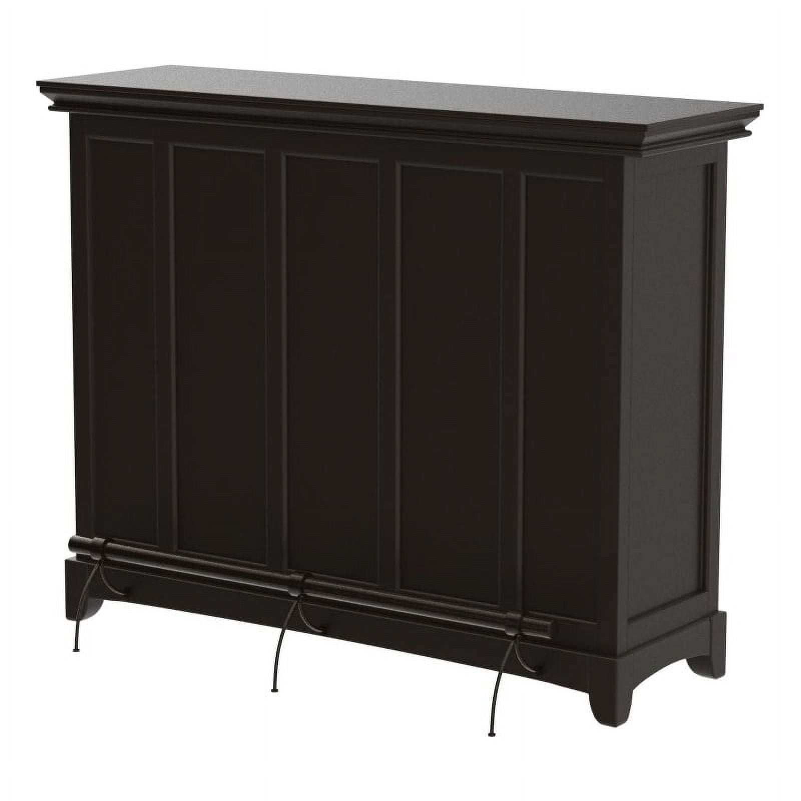 Bowery Hill Modern Wood Black Counter Height Home Bar with Foot Rail