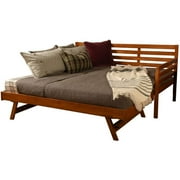 Bowery Hill Modern Wood Daybed with Pop Up Bed in Brown-Mattress Not Included