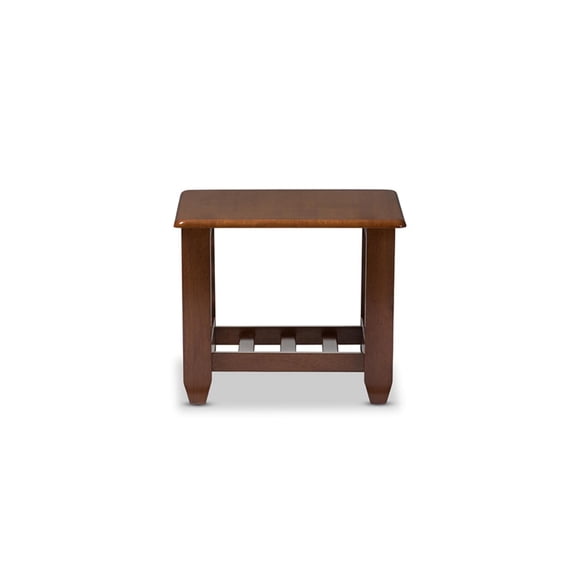Bowery Hill Modern Wood End Table with Open Shelf in Cherry Brown