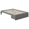 thumbnail image 1 of Bowery Hill Modern Wood Full Bed with Foot Drawer with USB Charger in Gray, 1 of 5