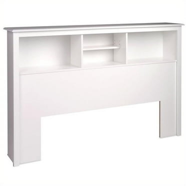 Bowery Hill Modern Wood Full Queen Bookcase Headboard in White