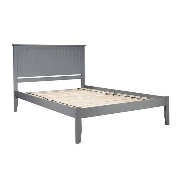 Bowery Hill Modern Wood King Platform Bed with USB Charging Station in Gray