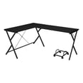 thumbnail image 1 of Bowery Hill Modern Wood/Metal L-Shaped Computer Desk in Black, 1 of 4