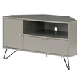 thumbnail image 1 of Bowery Hill Modern Wood Multi-Storage Corner TV Stand in Gray, 1 of 11