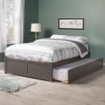 thumbnail image 1 of Bowery Hill Solid Wood Gray Queen Platform Panel Bed with Twin XL Trundle 83.03" Unassembled, 1 of 5