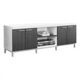 thumbnail image 1 of Bowery Hill Modern Wood TV Stand for TVs up to 60" in White/Gray, 1 of 5