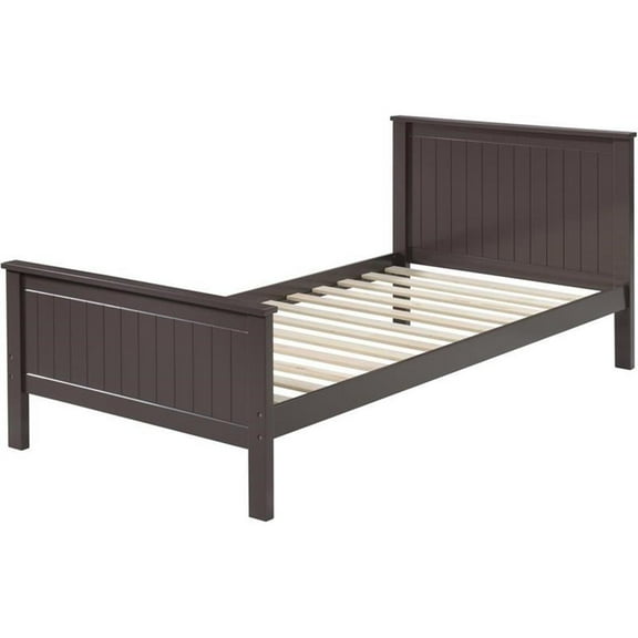 Bowery Hill Modern Wood Twin Bed in Chocolate Finish