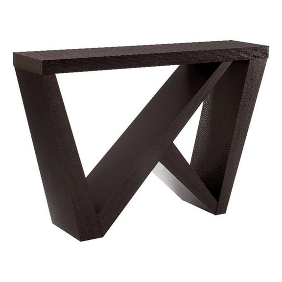 Bowery Hill Modern Wood W-Shaped Legs Console Table in Red Cocoa
