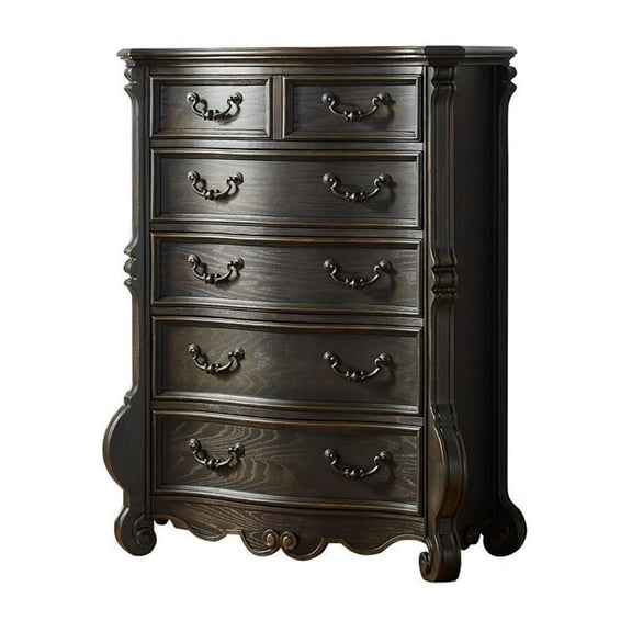 Bowery Hill Multi-step Molasses Wood 5-drawer Lift Top Chest