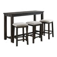 thumbnail image 1 of Bowery Hill Upholstered Smokey Walnut Bar Table Set Rectangular USB Ports 60"x20"x36" Unassembled, 1 of 20