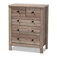 thumbnail image 1 of Bowery Hill Natural Oak Finished Wood 5-Drawer Chest, 1 of 7