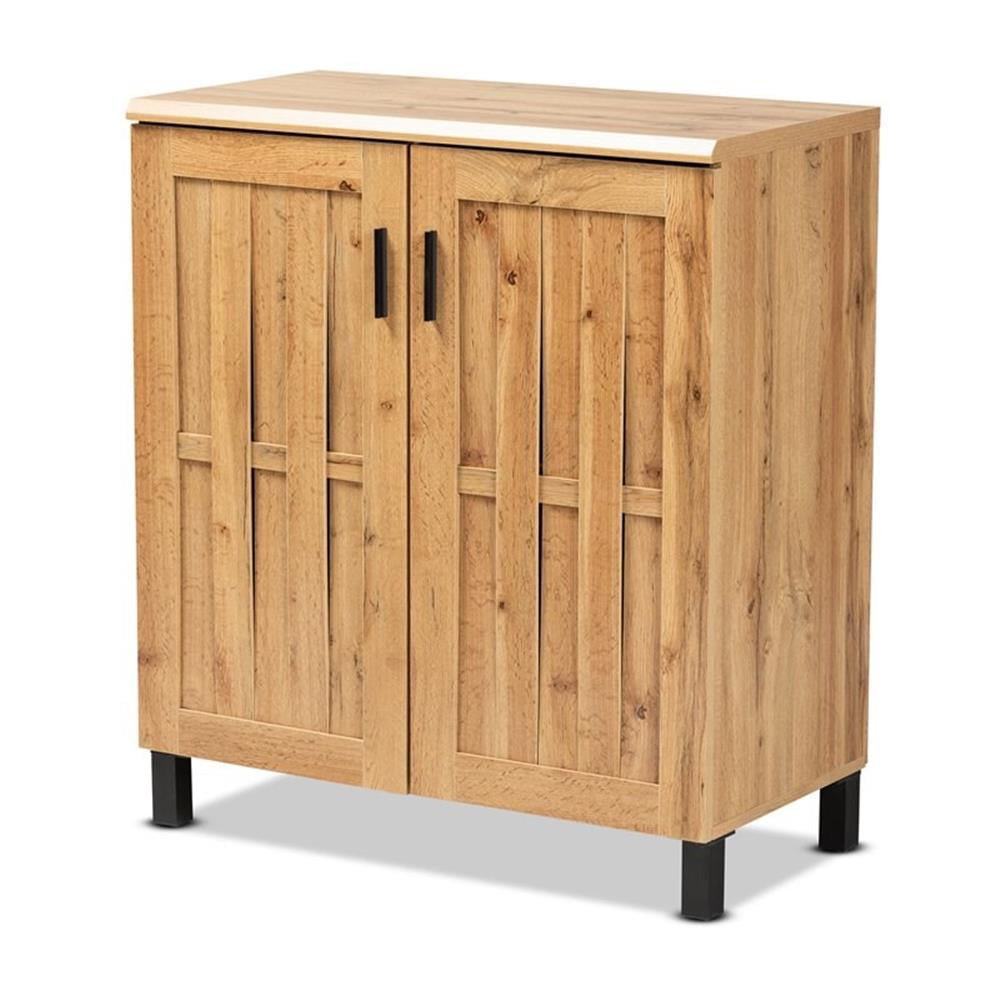 Bowery Hill Oak Brown Finished Wood 2-Door Storage Cabinet