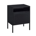 thumbnail image 1 of Bowery Hill Open Metal Shelf Nightstand with USB Port in Black, 1 of 12