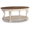 thumbnail image 1 of Bowery Hill Oval Coffee Table in Chipped White and Brown, 1 of 8