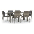 thumbnail image 1 of Bowery Hill PE Rattan 7 Piece Set Modular Garden Dining Set in Gray, 1 of 15