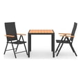 thumbnail image 1 of Bowery Hill PE Rattan/Aluminum Medium Durable Dining Set in Black/Brown, 1 of 12