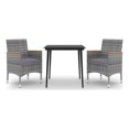 thumbnail image 1 of Bowery Hill PE Rattan Medium Durable Garden Dining Set in Gray, 1 of 10