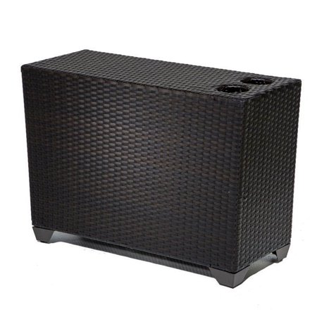 Bowery Hill Patio Wicker End Table in Espresso