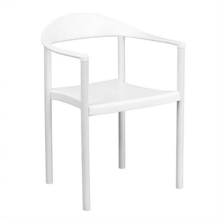 Bowery Hill Plastic White Stacking Chair Unassembled