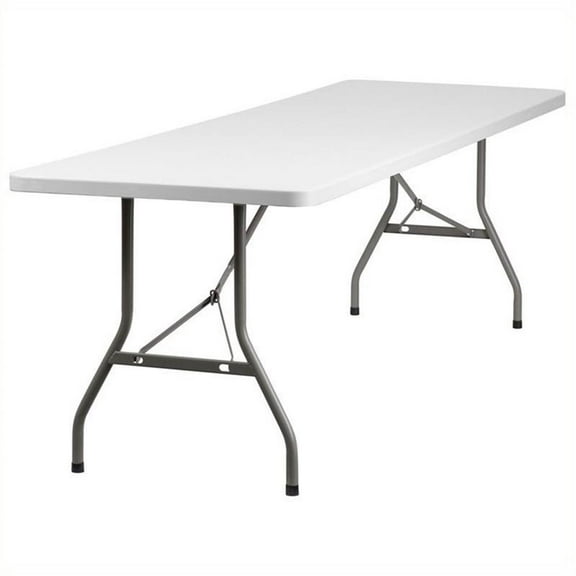 Bowery Hill Plastic Folding Table in White