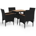 thumbnail image 1 of Bowery Hill Poly Rattan Medium Removable Covers Dining Set in Black, 1 of 12
