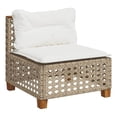 thumbnail image 1 of Bowery Hill Poly Rattan Patio Armless Sofa With Cushions in Beige, 1 of 18