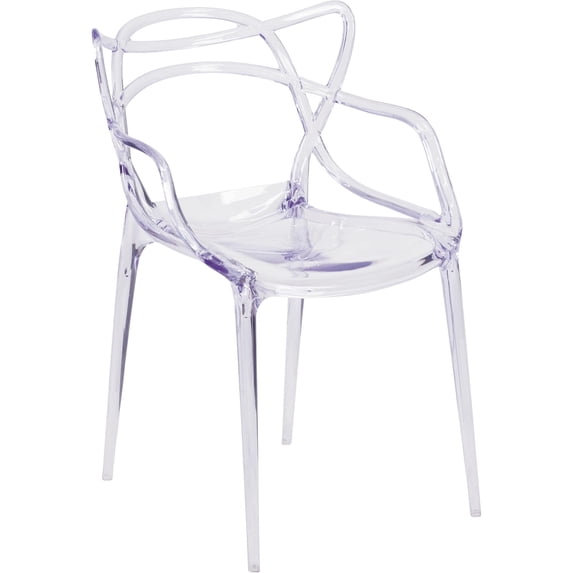Bowery Hill Polycarbonate Plastic Transparent Stacking Side Chair in Clear