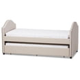 thumbnail image 1 of Bowery Hill Polyester Fabric Upholstered Daybed with Trundle in Beige, 1 of 8