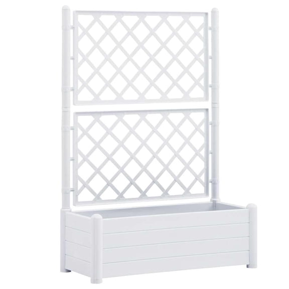 Bowery Hill Polypropylene Large UV-Resistant Garden Planter in White