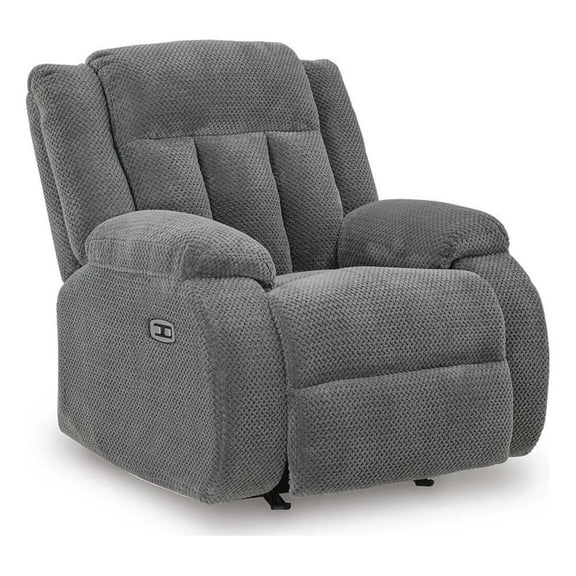 Bowery Hill Power Rocker Recliner with USB Charging Port in Steel