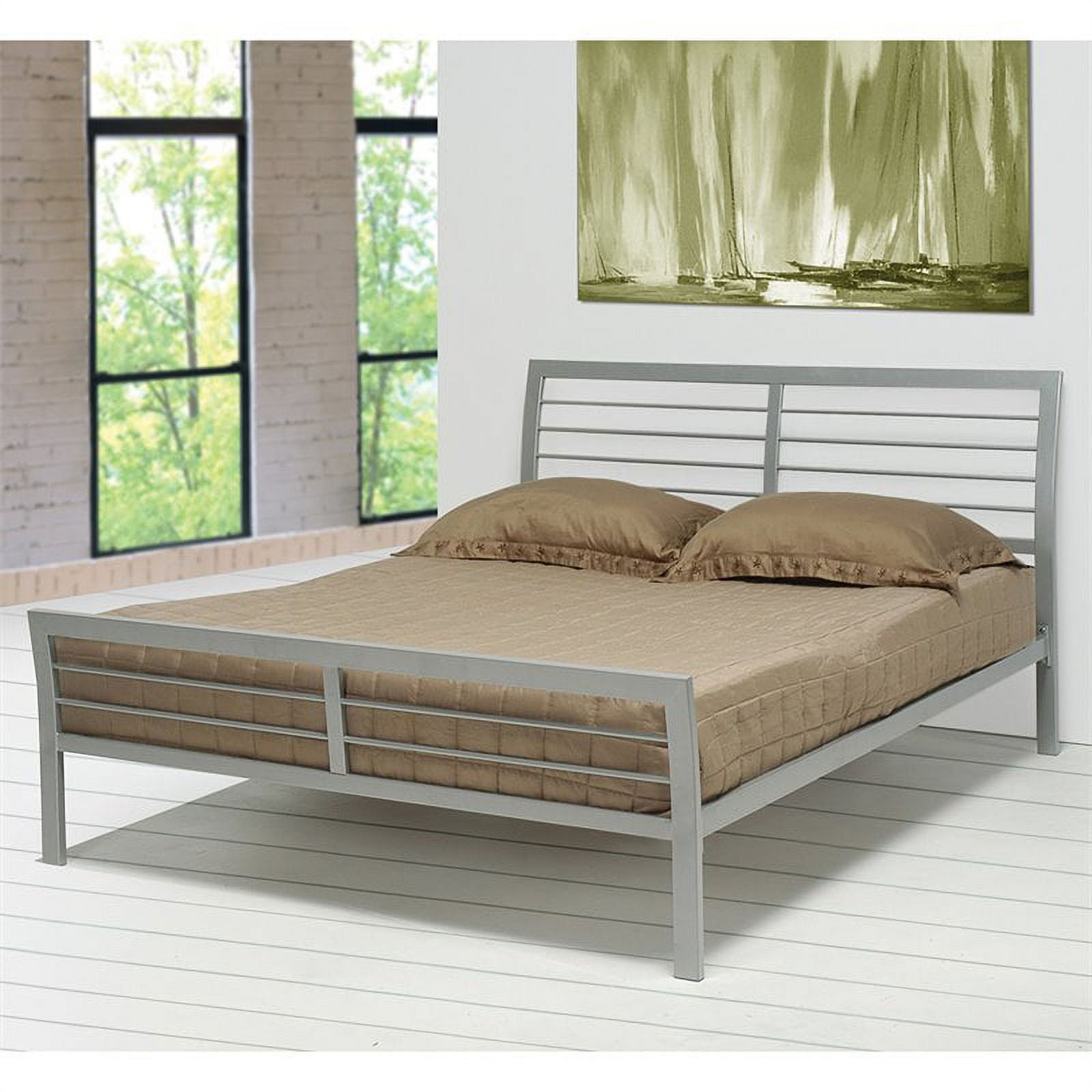 Metal sleigh bed queen deals