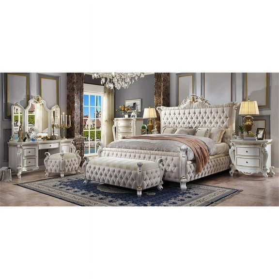 Bowery Hill Queen Panel Bed in Antique Pearl
