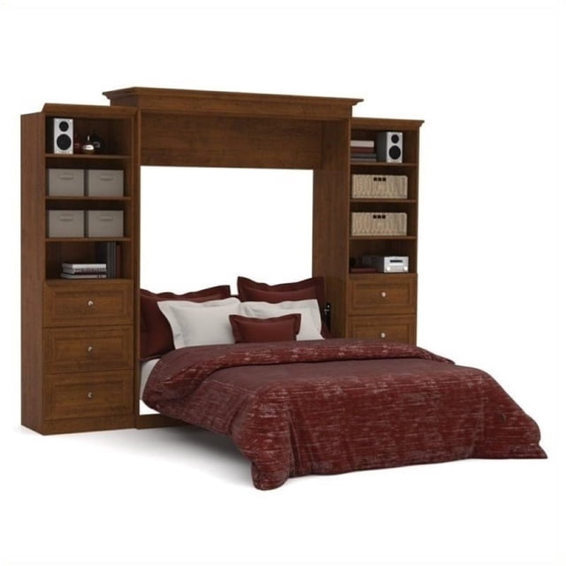 Bowery Hill Queen Storage Wall Bed in Tuscany Brown - Walmart.com