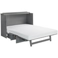thumbnail image 1 of Bowery Hill Queen Traditional Solid Wood Murphy Bed Chest with Mattress in Gray, 1 of 16